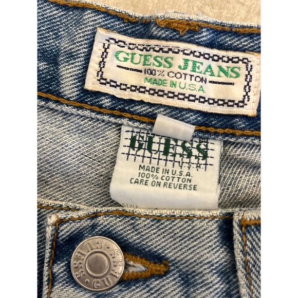 Vintage Guess Jeans Shorts Mens 31 Light Wash Denim Made in USA - Picture 1 of 7